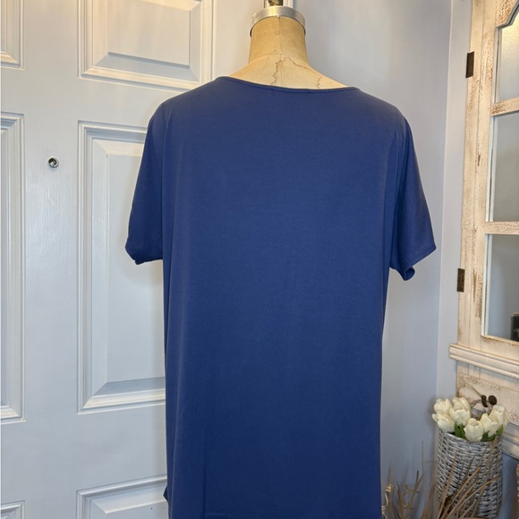 Andree Navy Blue Embroidered Bohemian Festival Shabby-chic Closet Staple Size L - Picture 3 of 5